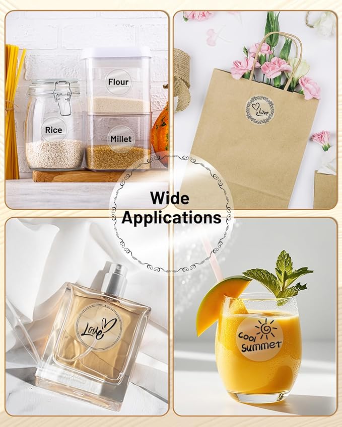 Phomemo Transparent Thermal Labels for M110/M220/M221/M120/M250 Label Maker,1.96"x1.96"(50x50mm),140 Labels/Roll, Multi-Purpose Self-Adhesive Phomemo Original Labels for Barcode/Logo/Business/Home Tag