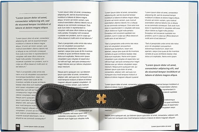 Book Weight Page Holder Heavy Genuine Leather Book Open Holder for Men Women Cookbook Weighted Bookmarks Gift for Writer Reader (BPH02-Black)