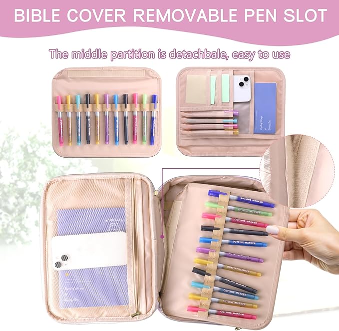 WOBANGEM Bible Cover Case for Women,Large Leather Bible Cases Christian Gifts for Women Men Girls,Preppy Chenille Letter Bible Bag with Shoulder Strap,Purple Bible Purse Bible Carrying Case for Women