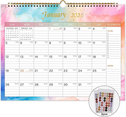Lbylyhxc 2025 Calendar -12 Monthly Wall Calendar 2025 from Jan 2025 to Dec 2025, 14.8 x 11.5 Inches.Thick Paper with Julian Dates Large Wall calendar 2025 for New Year Presents (Large Colorful)