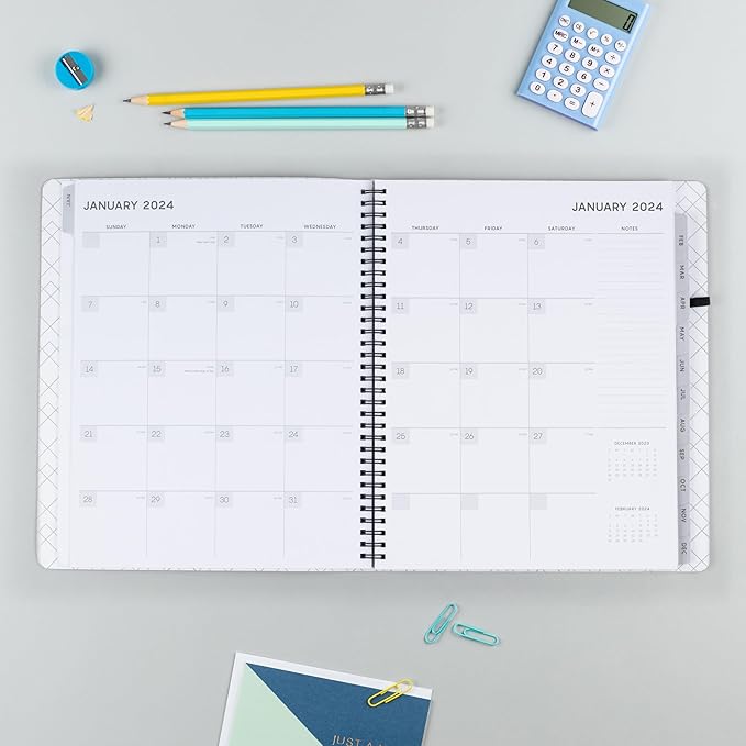 Blue Sky Aligned 2024 Weekly and Monthly Vertical Appointment Planner, 8.25" x 11", Heavyweight Cover, Semi Concealed Wirebound, Black (143590-24)