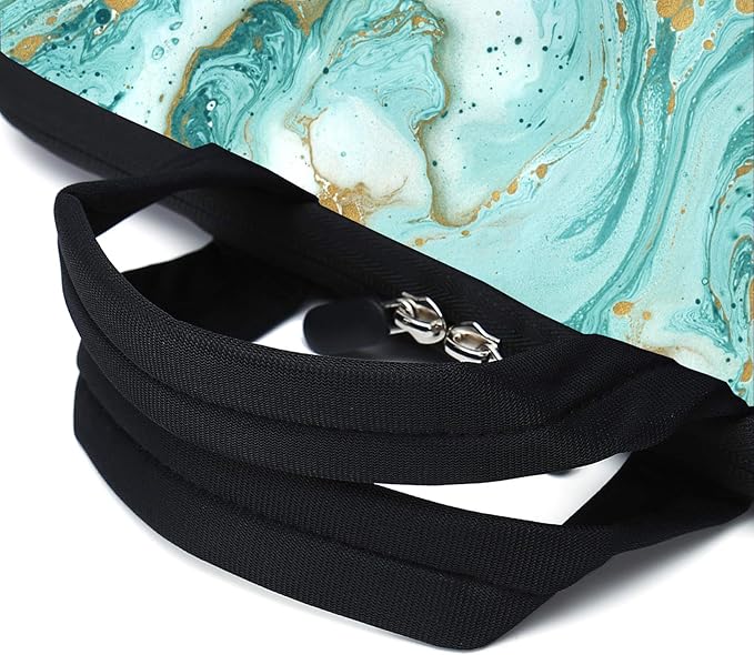 11.6" 12.2 inches Laptop Sleeve Chromebook Case Ultrabook Case Notebook Sleeve Tablet Case Neoprene Handle Sleeve for Men Women, Two Pockets Fit Apple MacBook Air Samsung Acer HP(Green Marble)