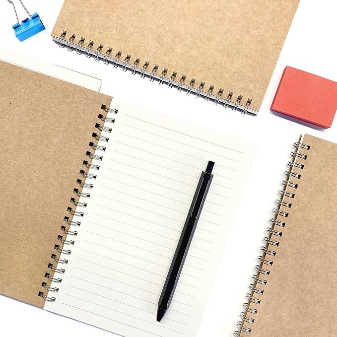 2-Pack Wide Ruled Notebook, Soft Yellow Cover Spiral Notebook, Memo Notepad Sketchbook, Students Office Business Diary Spiral Book Journal,100 Pages, 50 Sheets, 100GSM Paper, 7.48 x 5.11 Inch