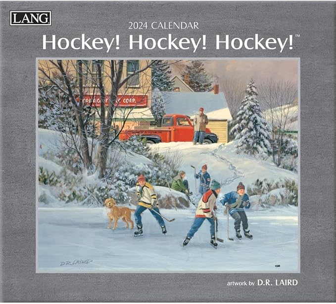 LANG Hockey Hockey Hockey 2024 Wall Calendar (24991001916)