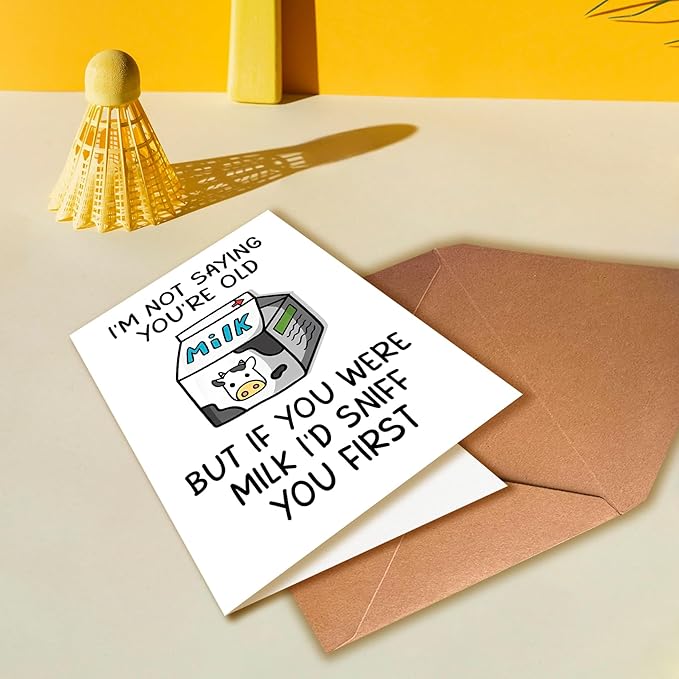 Funny Birthday Card for Him or Her, Old Age Birthday Greeting Card