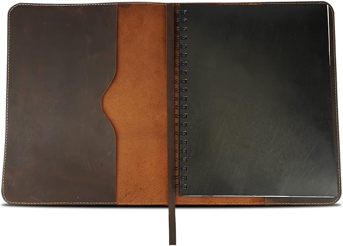 Large Size Journal Cover for hard cover notebook, Rustic Leather Journal Cover (8.5 x 11 inches), Full Grain Leather Journal Cover, Handmade - Brown