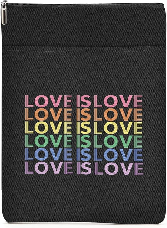 Book Themed Gifts Waterproof Book Sleeve Book Pouch LGBT Equality Rights Reading Gifts for Women Best Friend Book Covers for Paperbacks Book Accessories Book Protector with Zipper and Front Pocket