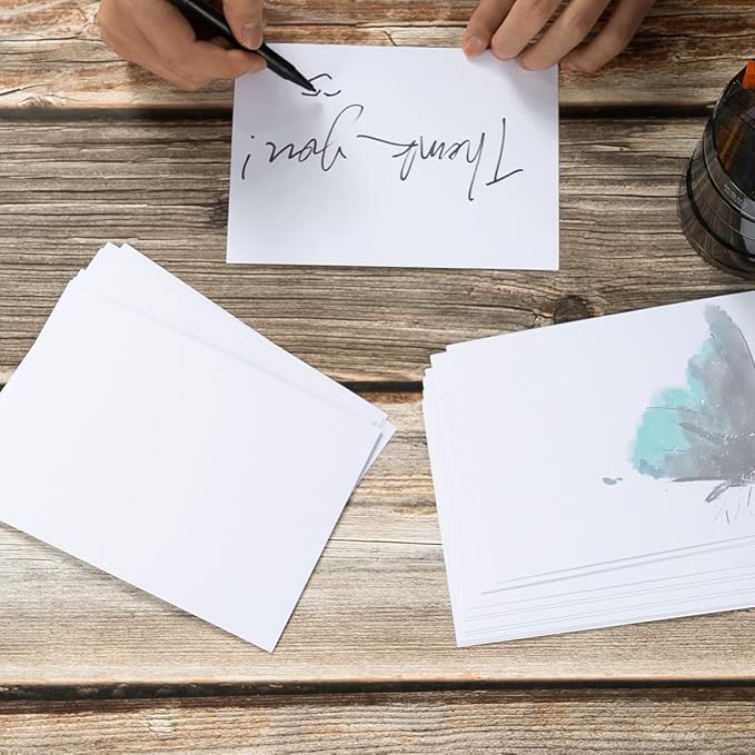 50 Sheets Blank Cardstock Paper 250 GSM Thick Heavy Cards Stock for DIY Art Projects, Card Making, Postcards, Greeting Cards, Birthday Party, Wedding Invitation (White, 5x7 inches)