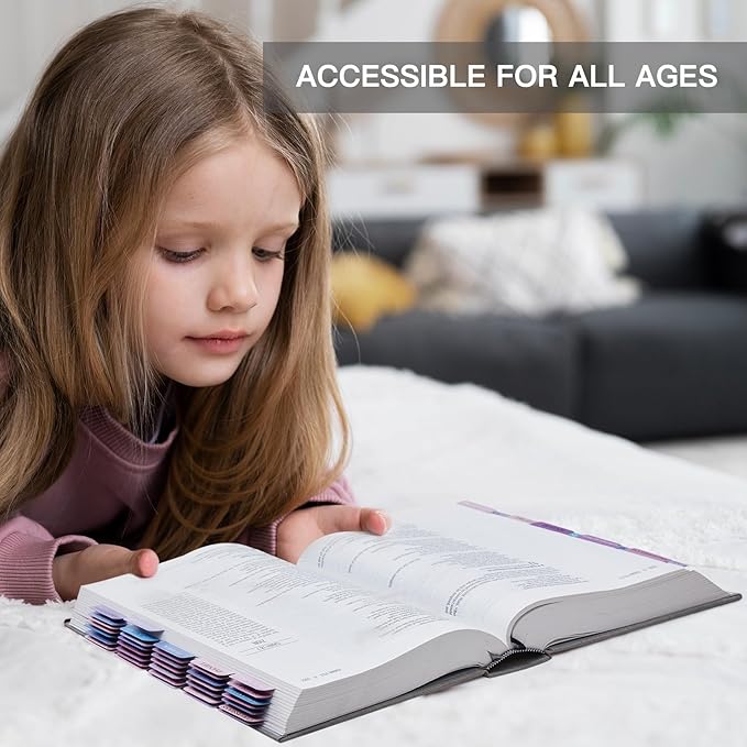 Laminated Bible Tabs for Women & Men - Large Print Tabs for Study Bibles, Boho Theme for Easy Navigation and Quick Reference - Easy-to-Read and Apply Tabs for All Ages-Dreamy Gradient