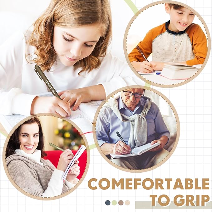 50 Pcs Gel Ink Pens Motivational Inspirational Quote Pen Retractable Rolling Ball Smooth Writing for Coworkers Supplies Office Home(Morandi Color,Inspirational)