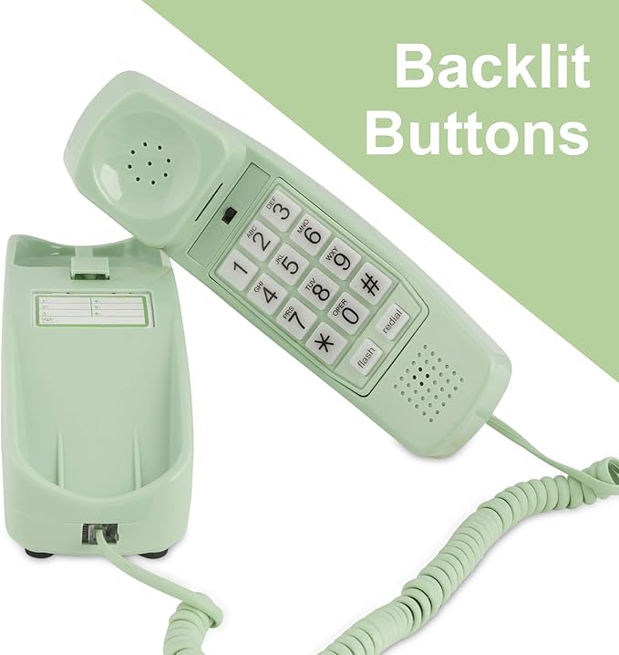 iSoHo Big Button Corded Phone for Seniors – Easy-to-Use Landline with Lighted Keypad, Ergonomic Handset & No Power Needed – Retro Home Phone for Elderly, Visually Impaired & Hard of Hearing