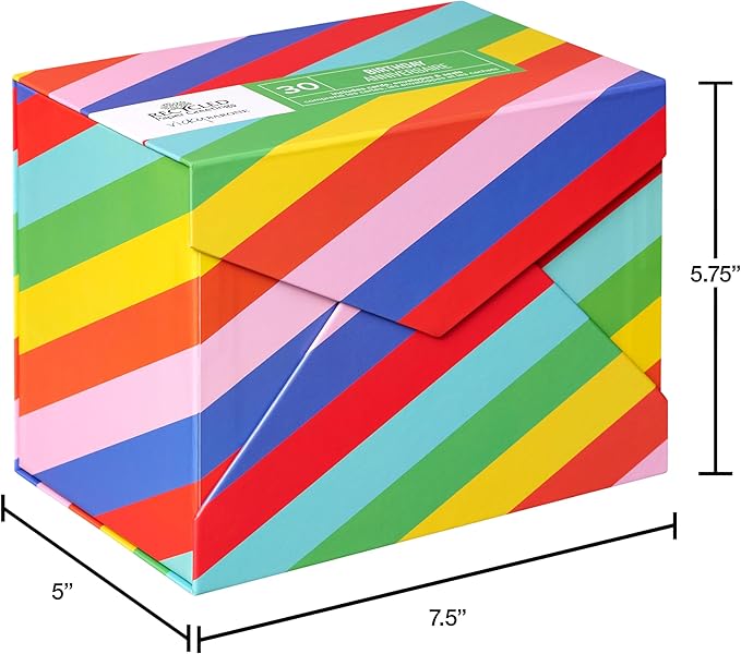 Recycled Paper Greetings 30-Count Funny Birthday Card Assortment with Envelopes, Seals, and Storage Box by Vicky Barone