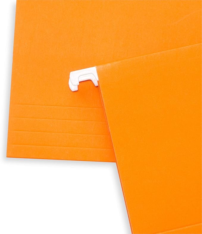 Blue Summit Supplies Hanging File Folders, 25 Reinforced Hang Folders, Designed for Home and Office Color Coded File Organization, Letter Size, Orange, 25 Pack
