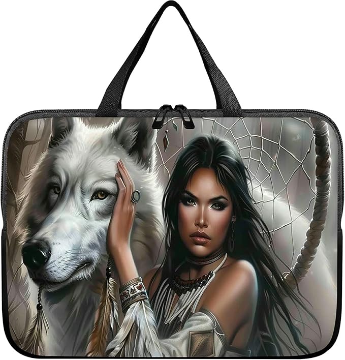 Laptop Sleeve Case Bag 13 inch, White Wolf Slim Carrying Case Durable Handbag Travel Laptop Bag for 13 inch MacBook Air M3/M2/Pro M2/ 13" iPad Pro/Air M4/M2 2024
