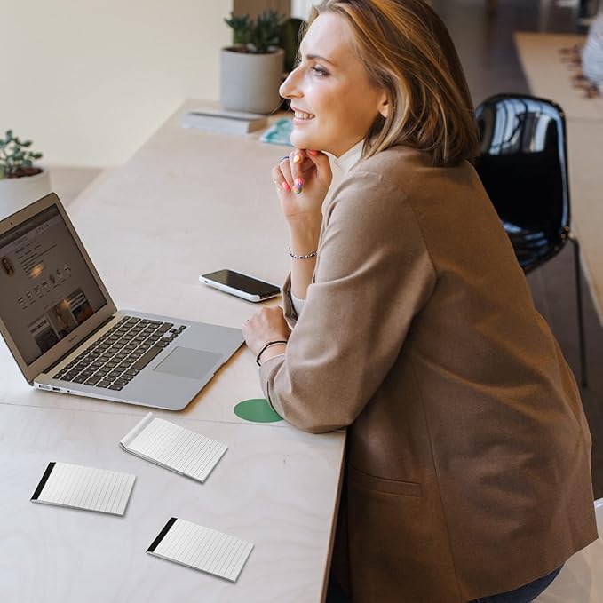 12 Pack Note Pads Refills 3 x 5 Inch Memo Pads Writing Pads, Pocket White Small Notepads Scratch Pads Mini Notebook with 30 Sheets Lined Paper in Each Pad