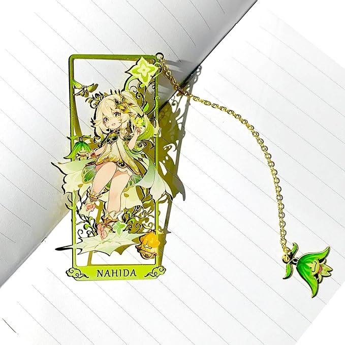 Venti Bookmark with Chain Original Genshin Impact Metal Bookmark - Collect All Your Favorite Characters!