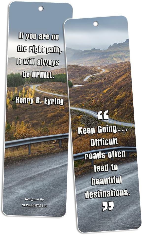 Inspirational Quotes Bookmarks Cards (12-Pack) for Inspiring and Encouraging Men and Women - Stocking Stuffers Encouragement Tool - Bible Study Church Supplies Teacher Classroom Incentive Gifts