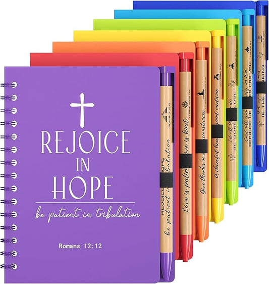 INSADA 28 Sets of Multicolored Christian Prayer Journals in Bulk small notepad 5.43” x 4.33” Spiral Notebooks with Matching Pens - Easter Gifts for Women kids,Church Members & Bible Study Groups