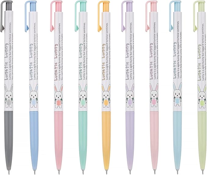 ZEESOON Xeno Lunatic Lunny 0.38mm Slim Ball Point Pen Dozen Box 12 Pcs, Made in Korea (Black Blue Red 12pcs)