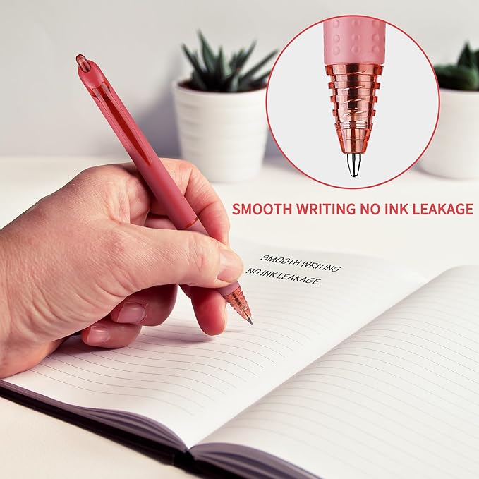 WY WENYUAN Cute Pens, 12-Pcs Pastel Ballpoint Pens Bulk, Fine Point Smooth Writing Pens, Colorful Best Gift Pens, Black Ink 1.0 mm Journaling Pen, Pens Office Supplies for Women & Men, Note Taking