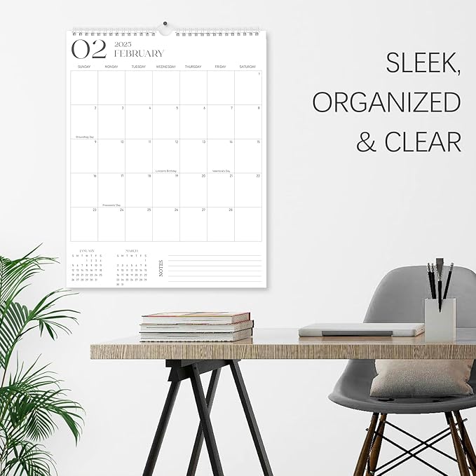 Wall Calendar 2025-2026 Covers January 2025 to June 2026, 14.5’’X11.1’’ Large 18 Months Spiral Vertical At A Glace Hanging Calendar for Home/Office with Big Writing Room Premium Paper