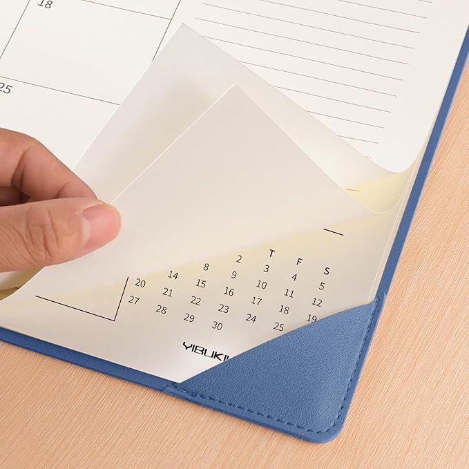 Desk Calendar 2025-2026 with Desktop Mat, 22x17 inch Large Desk Pad Calendar 18 Months Runs from 2025 to June 2026, Big Desk Blotter Calendar for Home Office and School, Blue