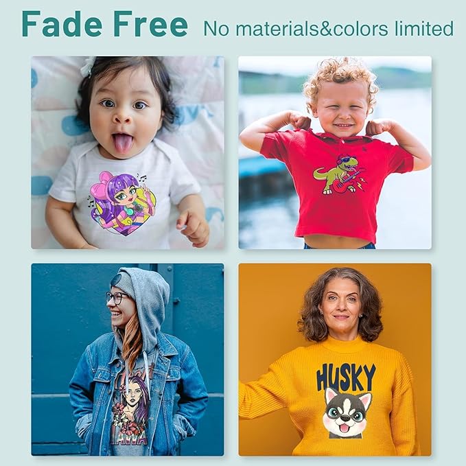 KASYU DTF Transfer Film, 50 Sheets 11"*17" DTF Paper with Smart Printing Pad for All Sublimation&DTF Printers,DTF Film for Sublimation Hack,Upgraded Direct to Film for All Color Fabric