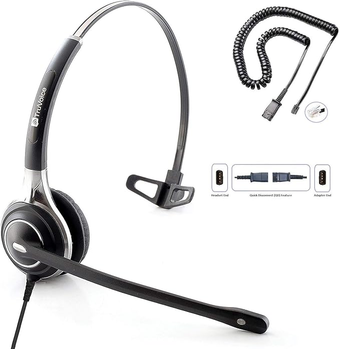 TruVoice HD-700 Premium Headset with HD Sound and Ultra Noise Canceling Microphone - Compatible with Cisco 6000, 7800 and 8800 Series Phones and 7931 7940 7941 7942 7945 7960 7961 7962 7965 7970 7975