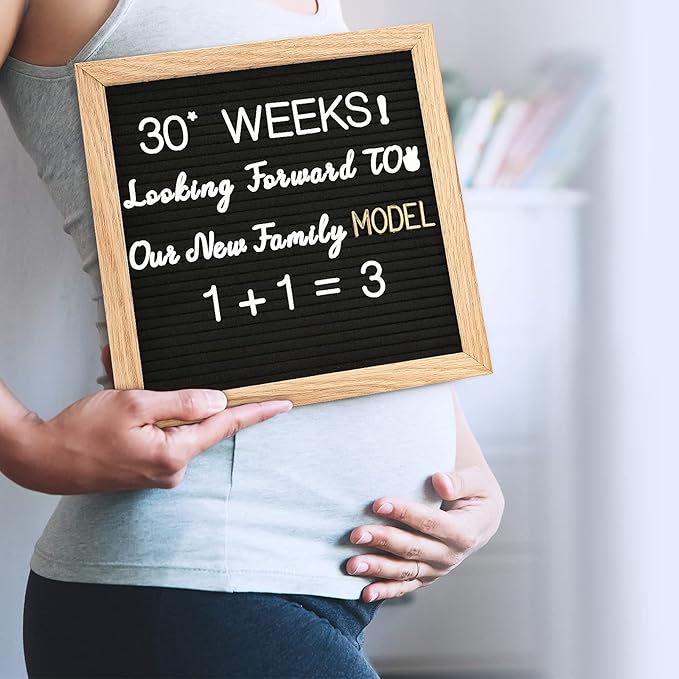 Changeable Felt Letter Board with Letters, Pre Cut & Sorted 725 Letters, First Day of School Board, 10x10 Inch Message Board, Classroom Decor Farmhouse Wall Decor Sign Board