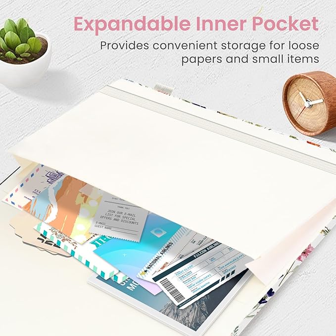 Bullet Dotted Journal Notebook for Women & Men, Hardcover Leather Journal for Writing, A5 Bullet Journaling Notebook for Work & Sketching, Perfect for Office School Home Supplies, 160 Pages, Garden