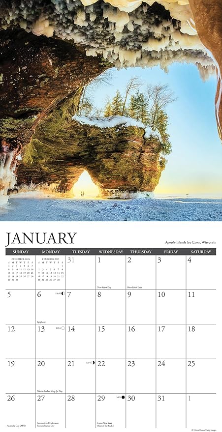 Willow Creek Press Seasons of the Midwest 2025 Wall Calendar (12" x 12")