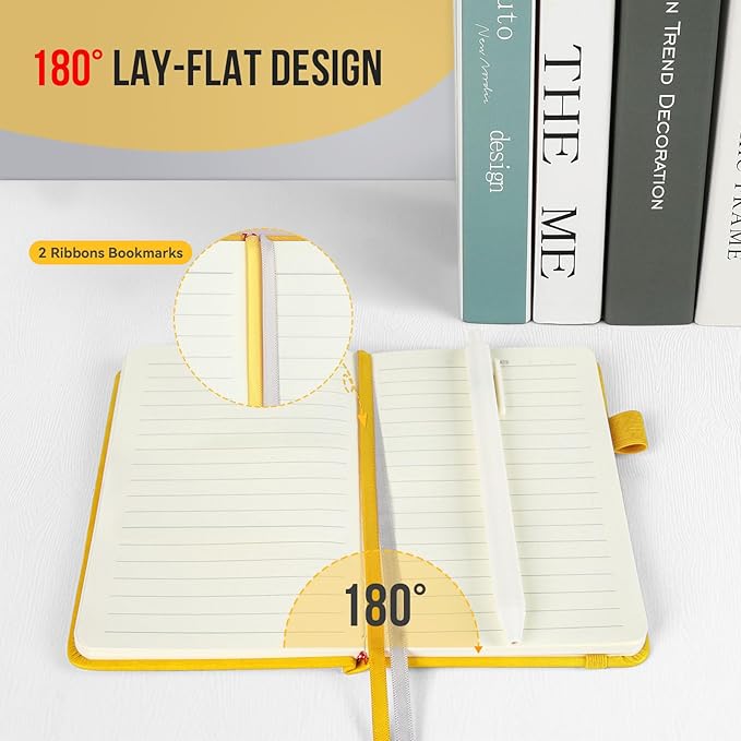 Pocket Small Notebook Journals, 16 Pack ( Lemon Yellow) Mini Notebook 3.7x5.7 Journaling Notebooks for Women Men, Hardcover Lined Note Pads with Pens for Work, Business, Travel Journal, Office Supplies