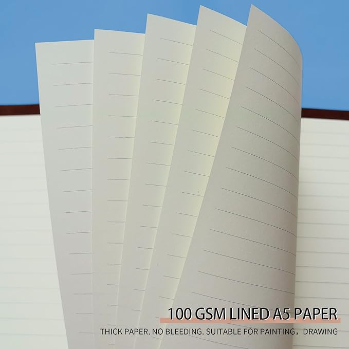 A5 Ruled Refills Inserts for A5 Size 6-Ring Binder, A5 Loose Leaf Planner Filler Paper, A5 Planner Inserts,80 Sheets/160 Pages,Lined(Line-A5)