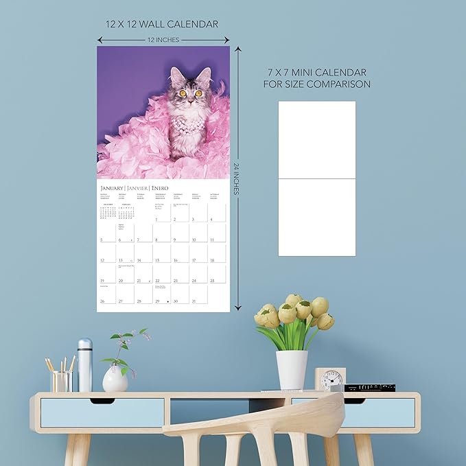 Graphique 2025 Costume Pawty Wall Calendar | 12” x 12” | Thick Paper | Home & Office Organizer | Large Monthly Grid | 3 Languages & Marked Holidays | 4 Month Preview Page for 2026