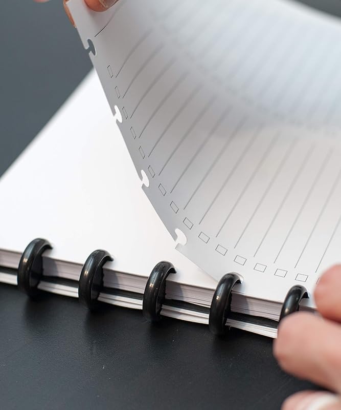 BetterNote Horizontal Undated Calendar Refill Pages for Disc Notebook, fits The Happy Planner, Discbound Levenger Circa, Staples Arc, TUL (Modern- 6 months, 11-Disc, 8.5"x11")