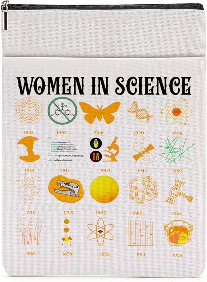 Book Themed Gifts Waterproof Book Sleeve Book Pouch Funny Reading Gifts Science Teacher Gifts for Women Her Book Covers for Paperbacks Book Accessories Book Protector with Zipper and Front Pocket