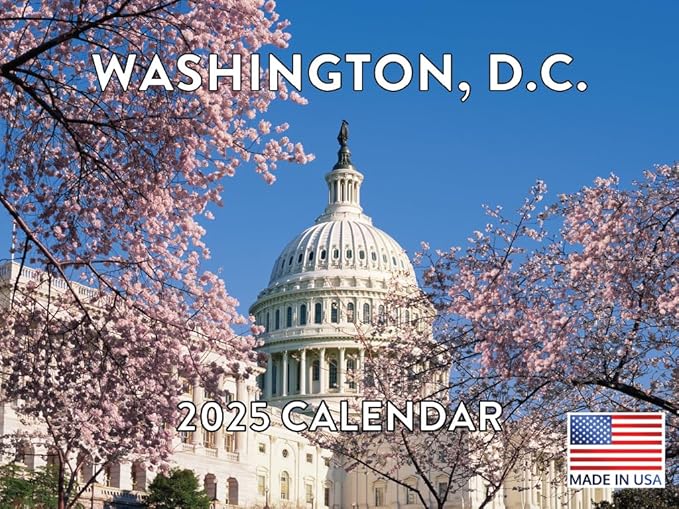 Washington DC Calendar 2025 Monthly Wall Calender 12 Month | American Made In The USA