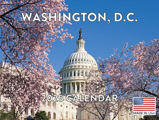 Washington DC Calendar 2025 Monthly Wall Calender 12 Month | American Made In The USA