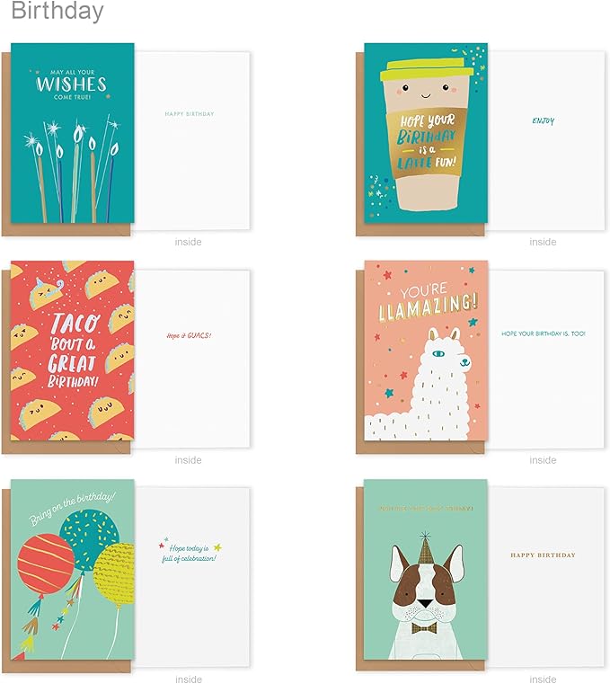 American Greetings 35-Count Birthday Card Assortment with Envelopes, Seals, and Storage Box (Confetti)