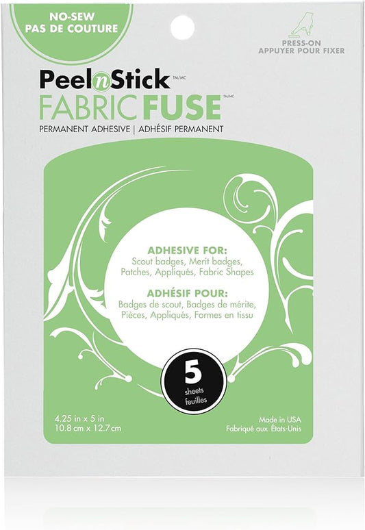 iCraft PeelnStick Badge, Patch and Applique Fabric Fuse Sheets, 5 Sheets, 4.25 Inches x 5 Inches