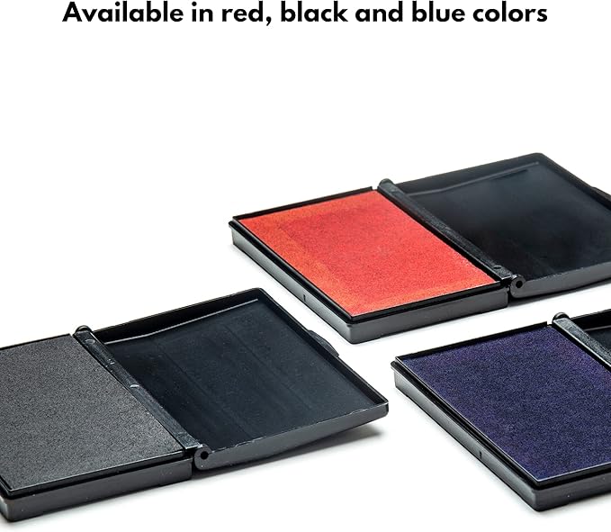 Ink Pad for Rubber Stamps, Stamp Pad for Clear Impression Stamping, Quality Felt Pad Black Ink, Red Ink, Blue Ink (Red, S (2 * 3.5))