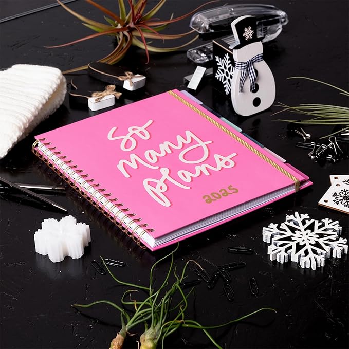 2025 Eccolo Large Spiral Agenda Planner, Hardcover, Weekly & Monthly Pages, 12 Month, Art + Quotes (Extra Large - 9" x 10.5")