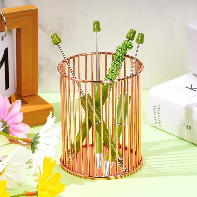 jiebor 30Pcs Green Beadable Pens Plastic Bead Pen Black Ink Ballpoint Pens Diy Pens Cute Cool Pens for Teacher Bridal Graduation Gift Office Supplies