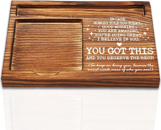 I Believe in You You Got This Inspirational Table Decor, Job Promotion Gifts for Women Men, Motivational Gifts for Coworker Employee Friends Daughter Sister Self-Stick Note Pad Holders-DW35