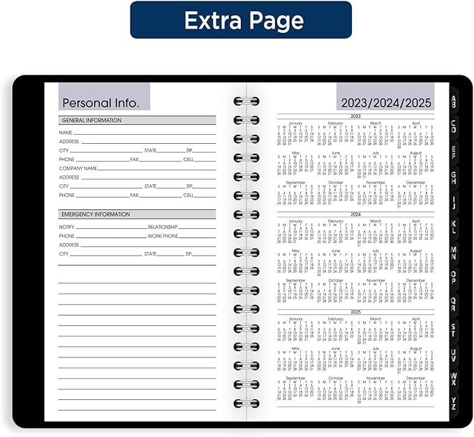 AT-A-GLANCE 2024 Weekly Planner, DayMinder, Hourly Appointment Book, 3-1/2 x 6", Pocket Size, Tabbed Telephone/Address Pages, Texture Cover, Black (G2500024)
