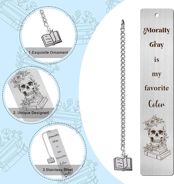 Morally Gray Bookmark Gifts - Book Marks for Reading Women Spicy Funny Gifts for Best Friends Unique Gifts for Book Lovers Bookworm Birthday Thanksgiving Christmas Valentines Day Gifts