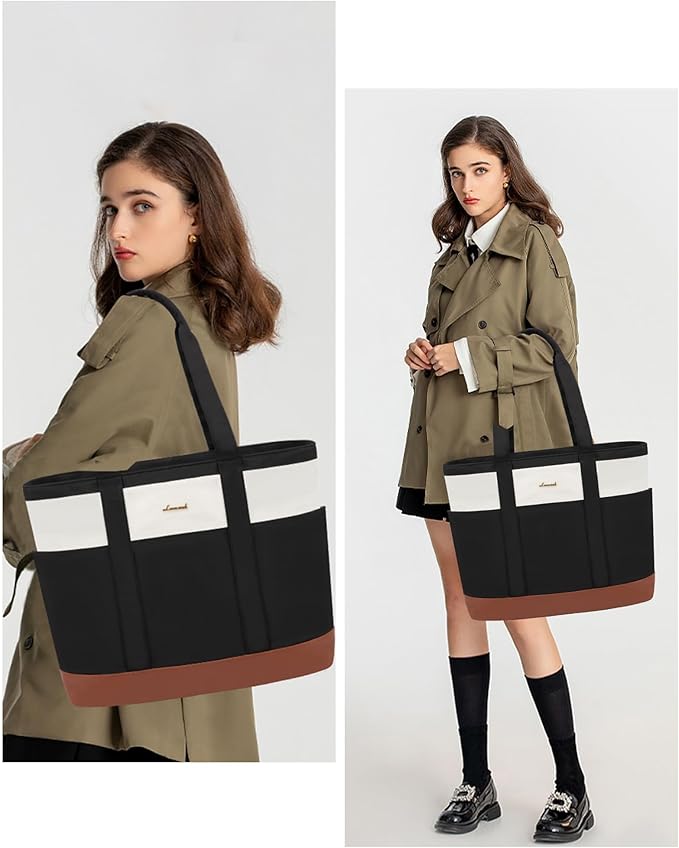 LOVEVOOK Tote Bag for Women，Lightweight Work Bag for Teacher, 15.6 Inch Laptop Bag，Large Shoulder Bag