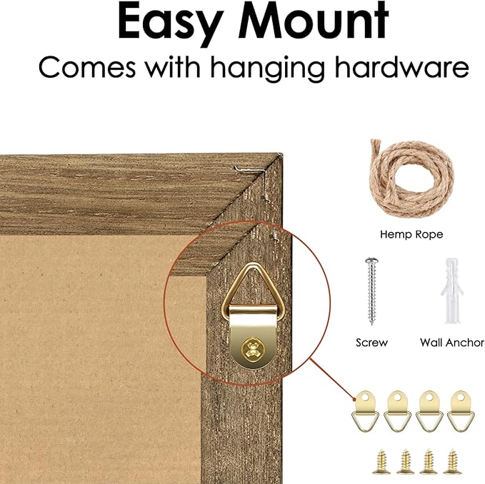 Dry Erase White Board Weekly Calendar Board, Magnetic Whiteboard for Wall,10.5“x14.5 Solid Wood Rustic Brown Framed Message Board, Planner Board for Office, Home, Schooll(Weekly-BB-RB-2737)