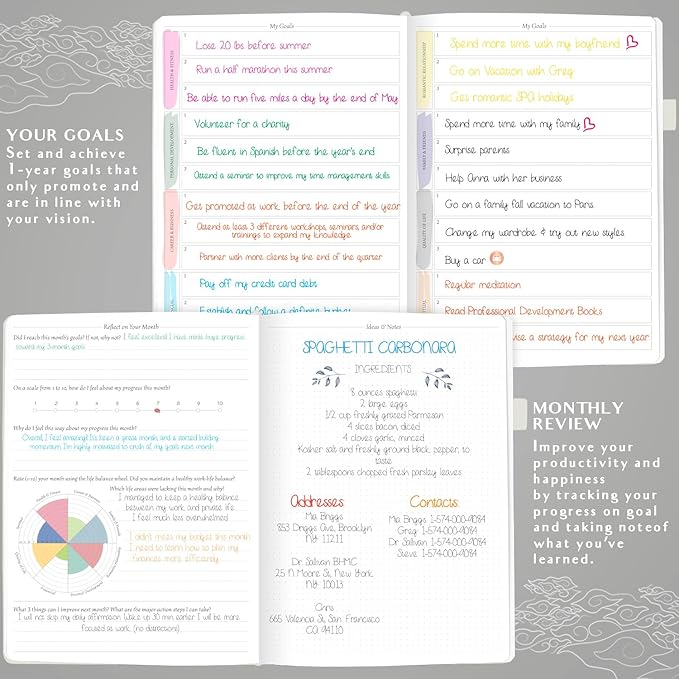 Legend Planner PRO Hourly Schedule - Weekly & Daily Organizer with Time Slots. Appointment Book Journal for Work & Personal, A4 (White Gold)