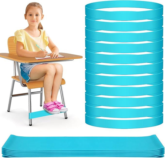 20 Pack Chair Bands for Kids with Fidgety Feet, ADHD Tools for Kids, ROOKEA Sensory Room Must Haves for Adhd Kids Fidget Chair Bands Autism Classroom Must Haves ADHD Tools for Classroom Home Chairs